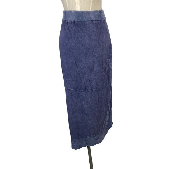 Chalet XS Chambray Blue Tulip Skirt Art To Wear Lagenlook Cottagecore Hemp Fts S - Picture 2 of 7